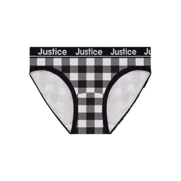New Justice Girls Soft Cotton Bikini Underwear 6-Pack Christmas Buffalo Plaid - Picture 11 of 16